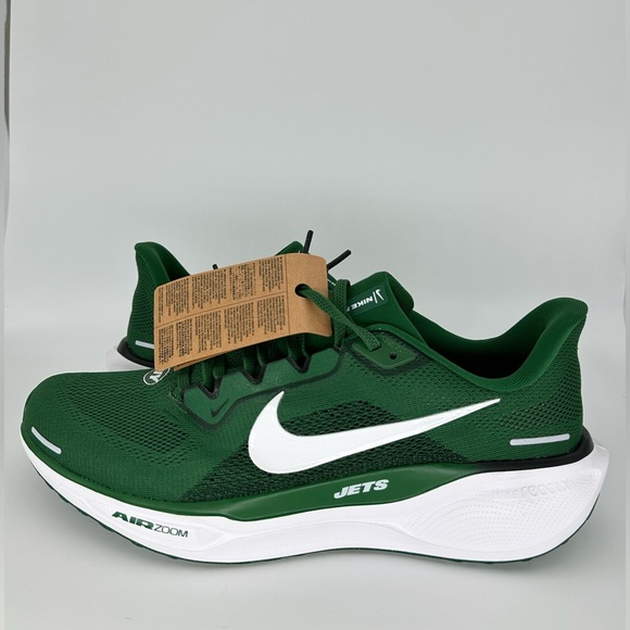 Men 12 Nike Zoom Pegasus 41 Sneakers NFL NY Jets Green White FZ5089-300 - Picture 1 of 7
